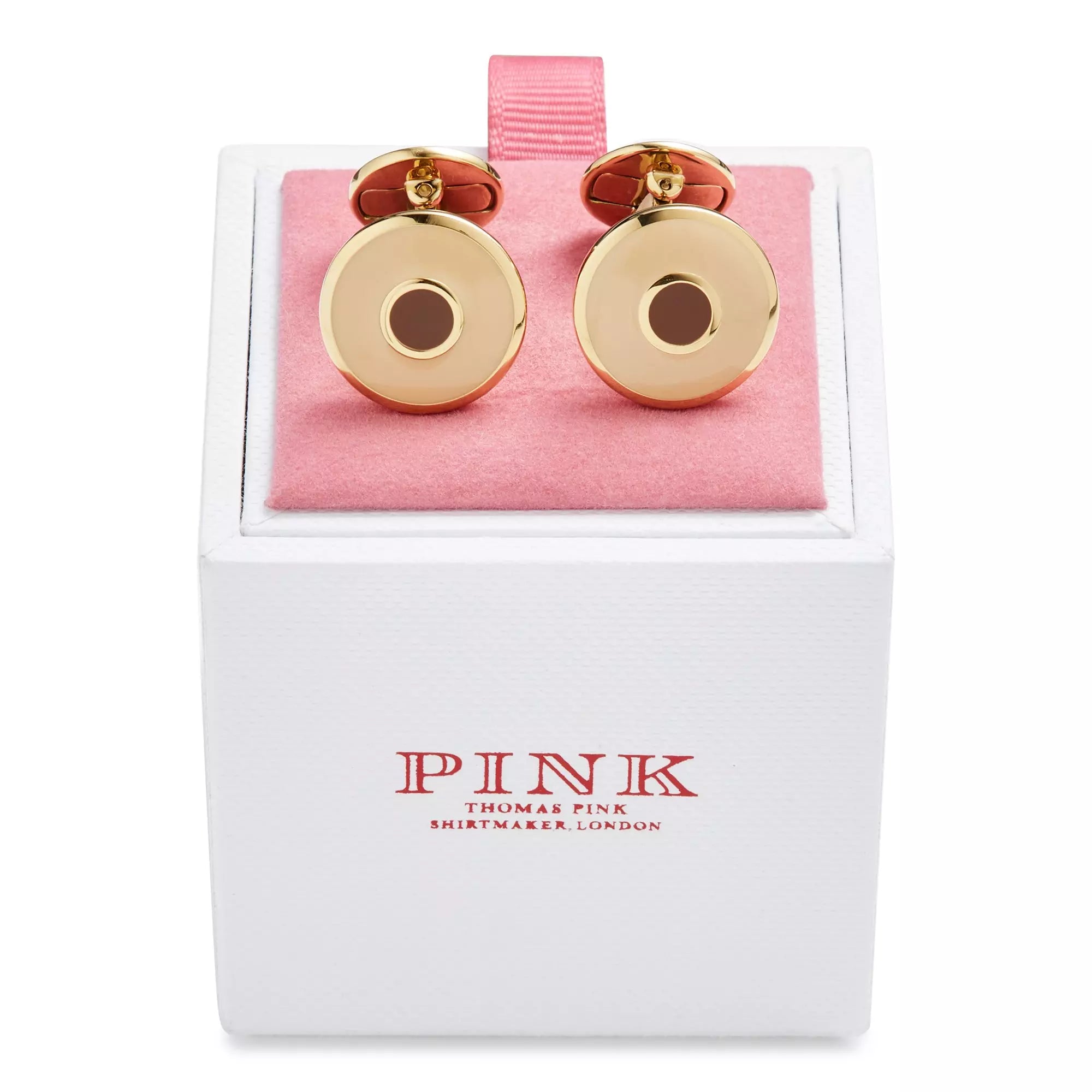 Brown & Neutral Enamel Bullseye Cufflinks