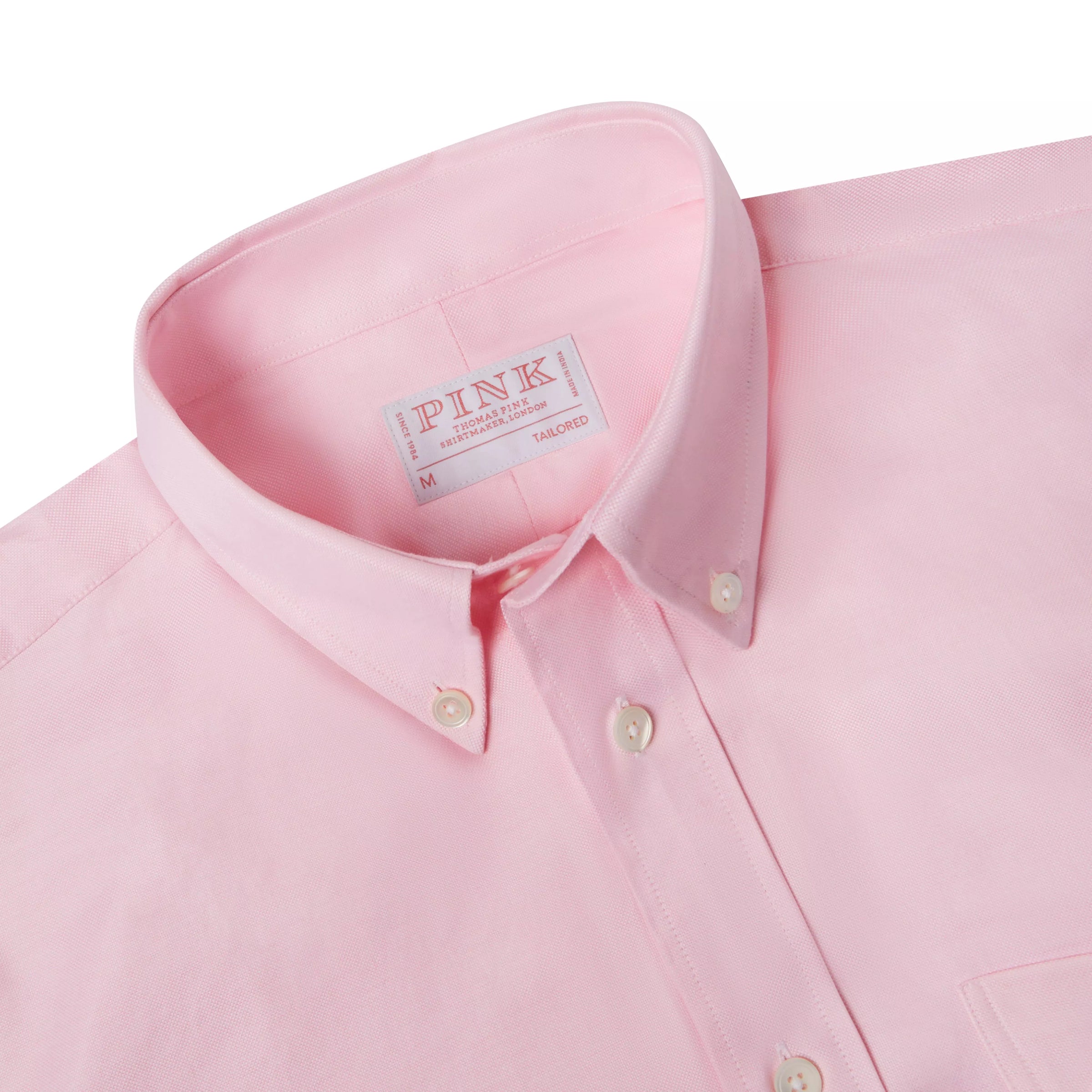 Pale Pink Tailored Fit Smart Casual Button Down Weekend Oxford Shirt