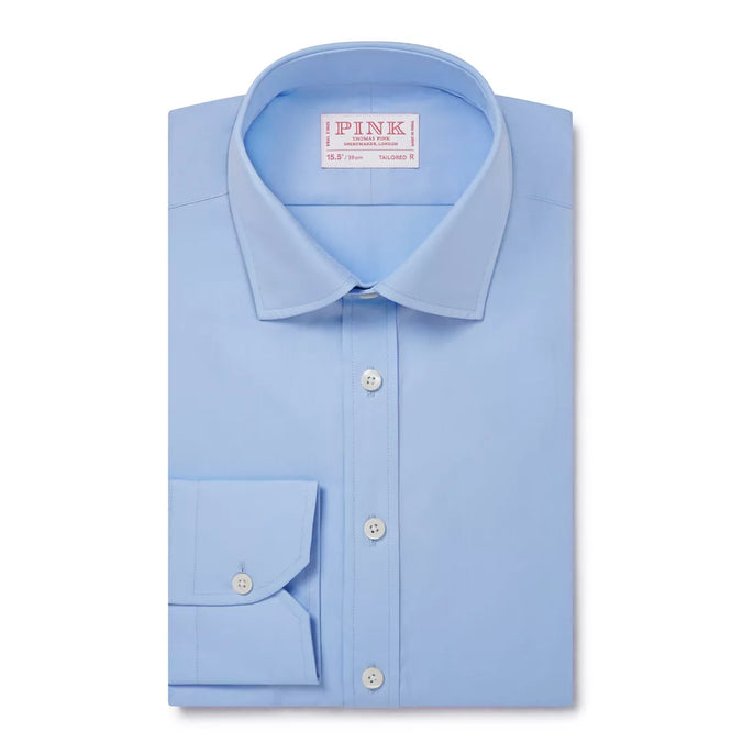 Pale Blue Slim Fit Double Cuff Ramses Poplin Formal Shirt