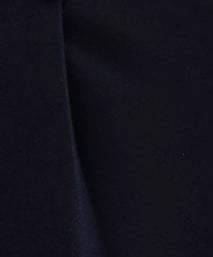 Navy Blue Tailored Fit Merino Wool Pleated Trousers