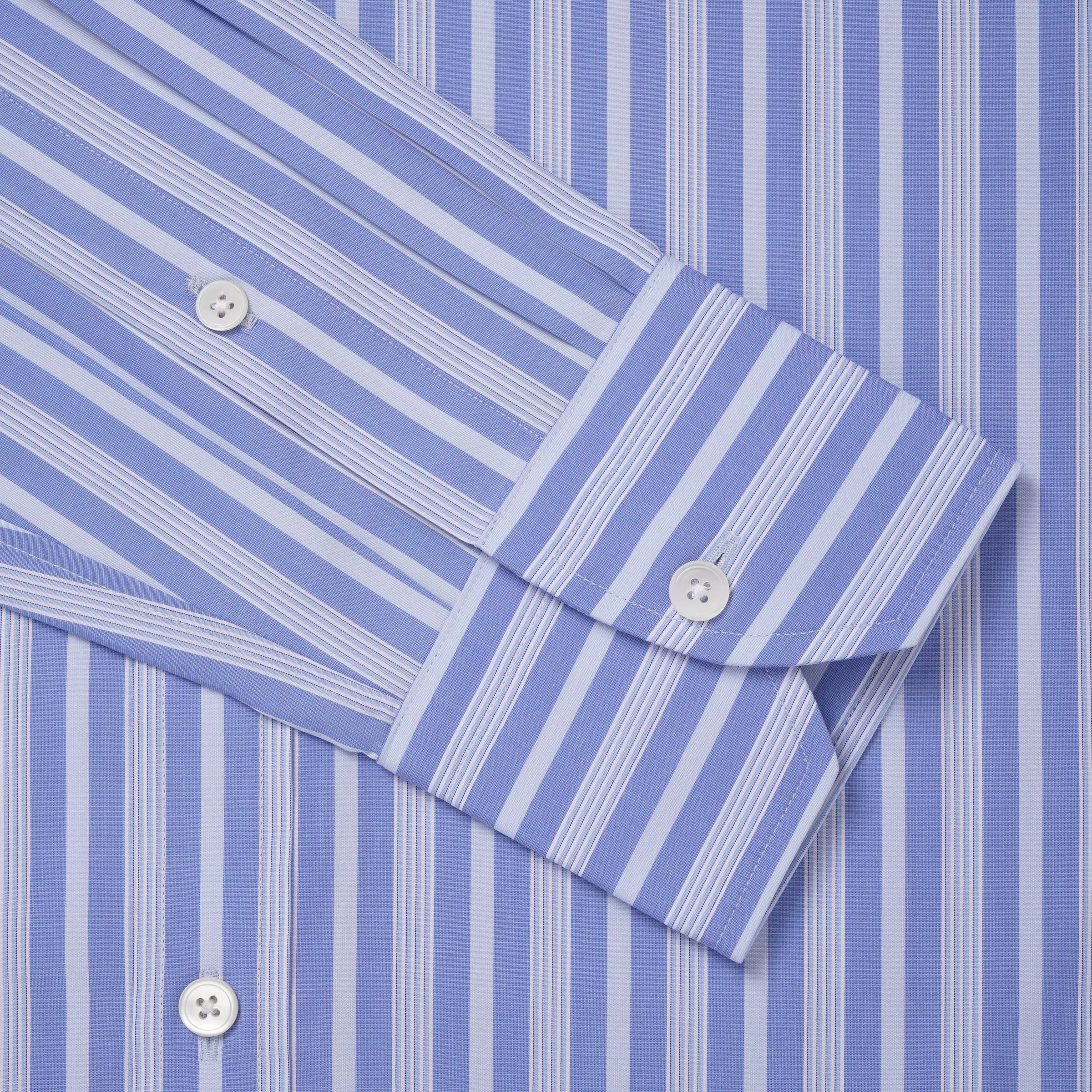 Pale Blue & Blue Classic Fit Formal Bedford Stripe Shirt