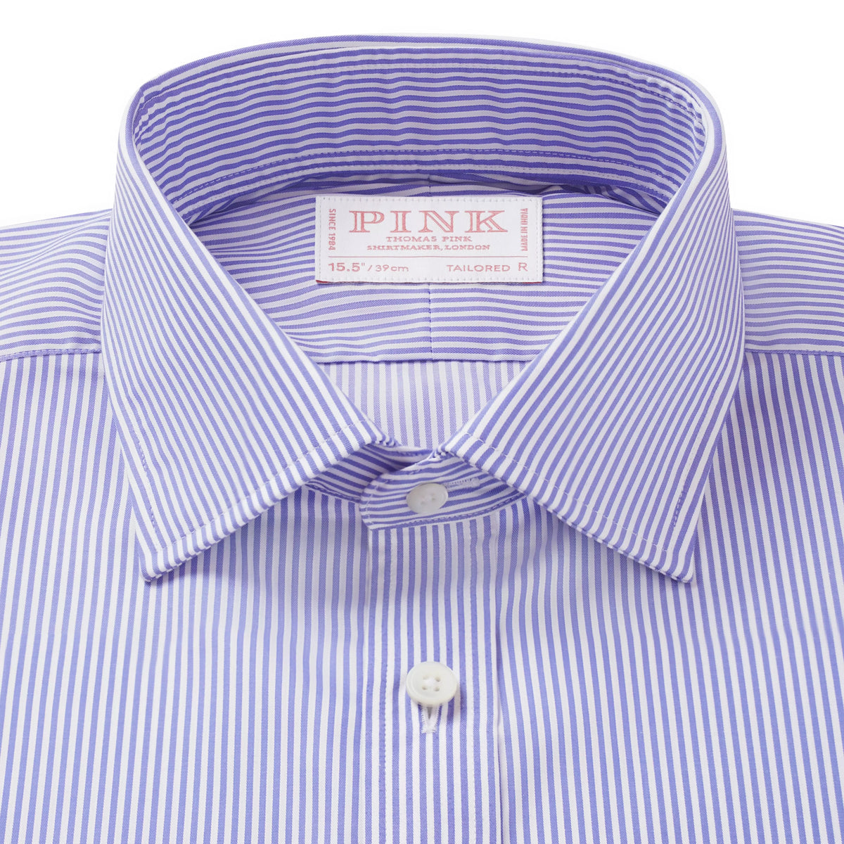 Blue & Navy Tailored Fit Bengal Twill Stripe Formal Shirt