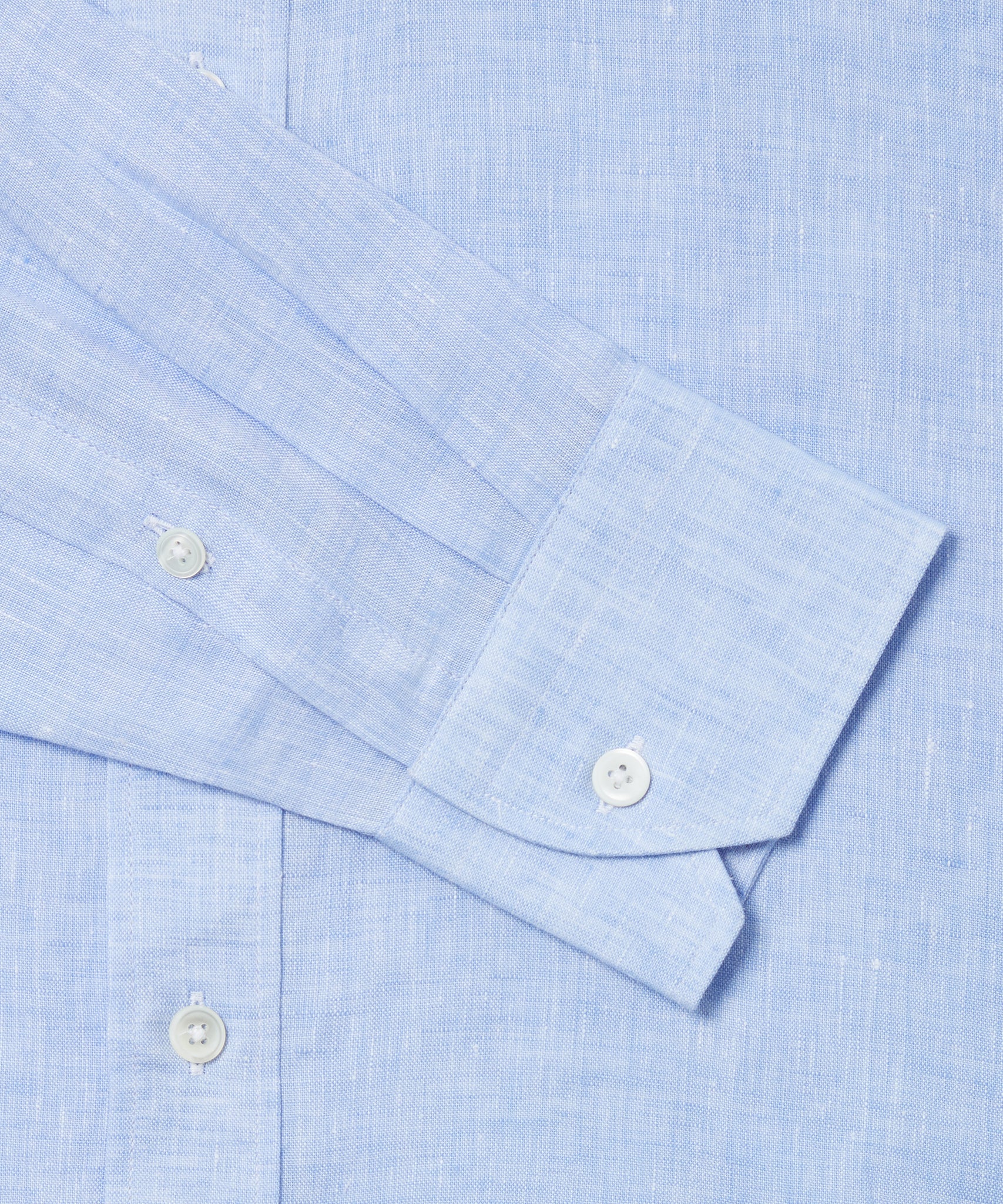 Pale Blue Classic Fit Essential Linen Button Down Smart Casual Shirt