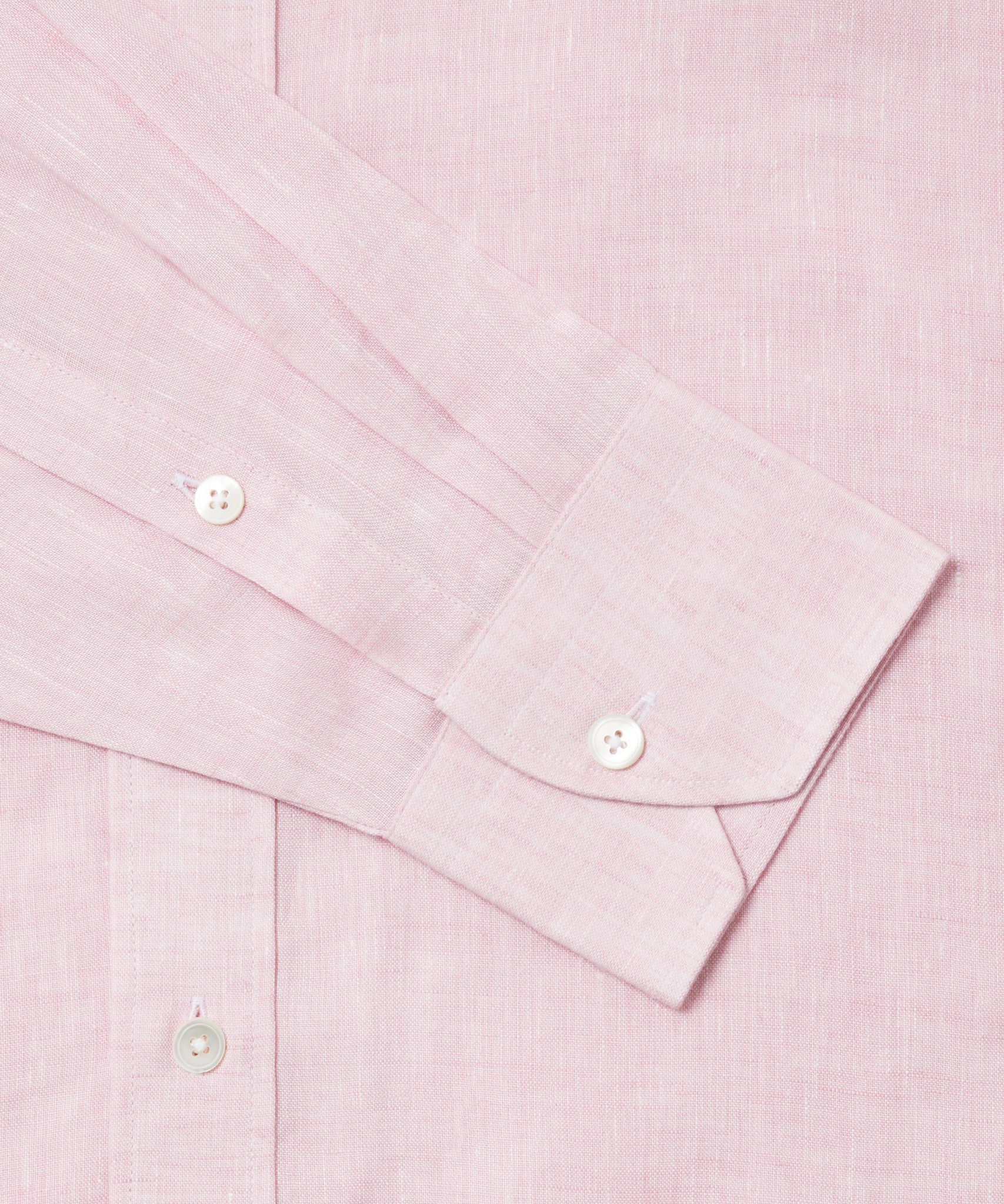 Pale Pink Classic Fit Essential Linen Button Down Smart Casual Shirt