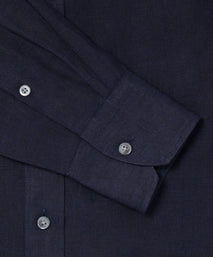 Navy Classic Fit Essential Linen Formal Shirt