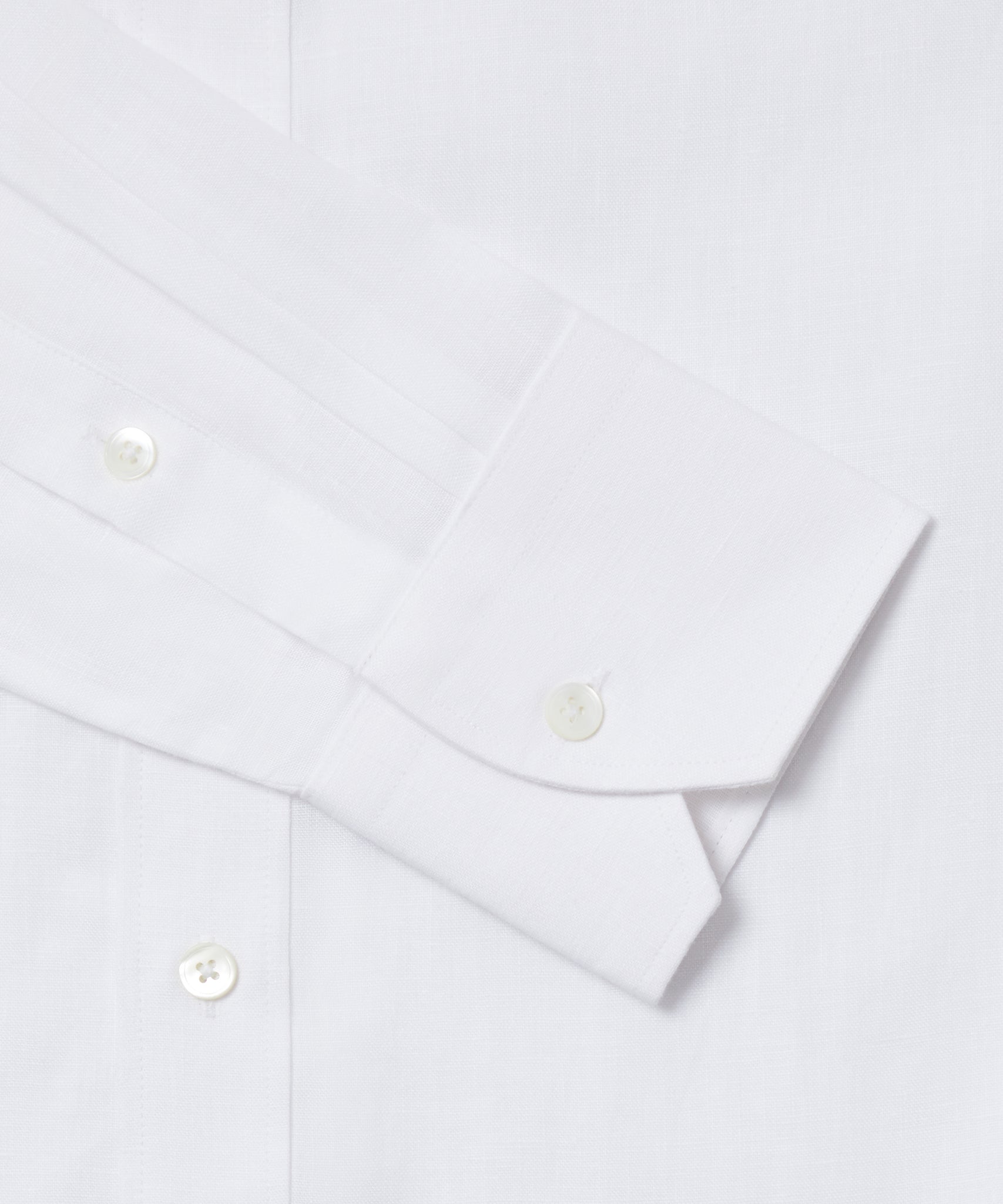White Classic Fit Essential Linen Formal Shirt