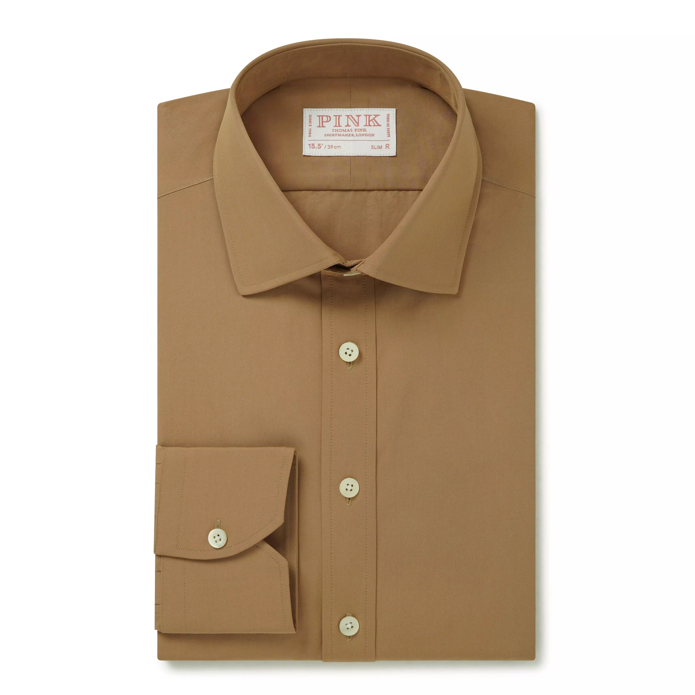 Camel Slim Fit Soft Finish Poplin Formal Shirt